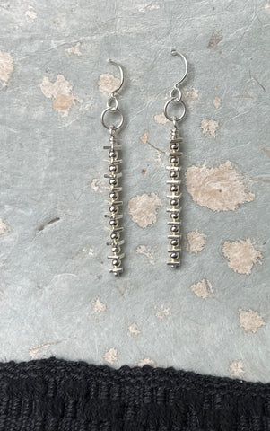 Silver stick earrings