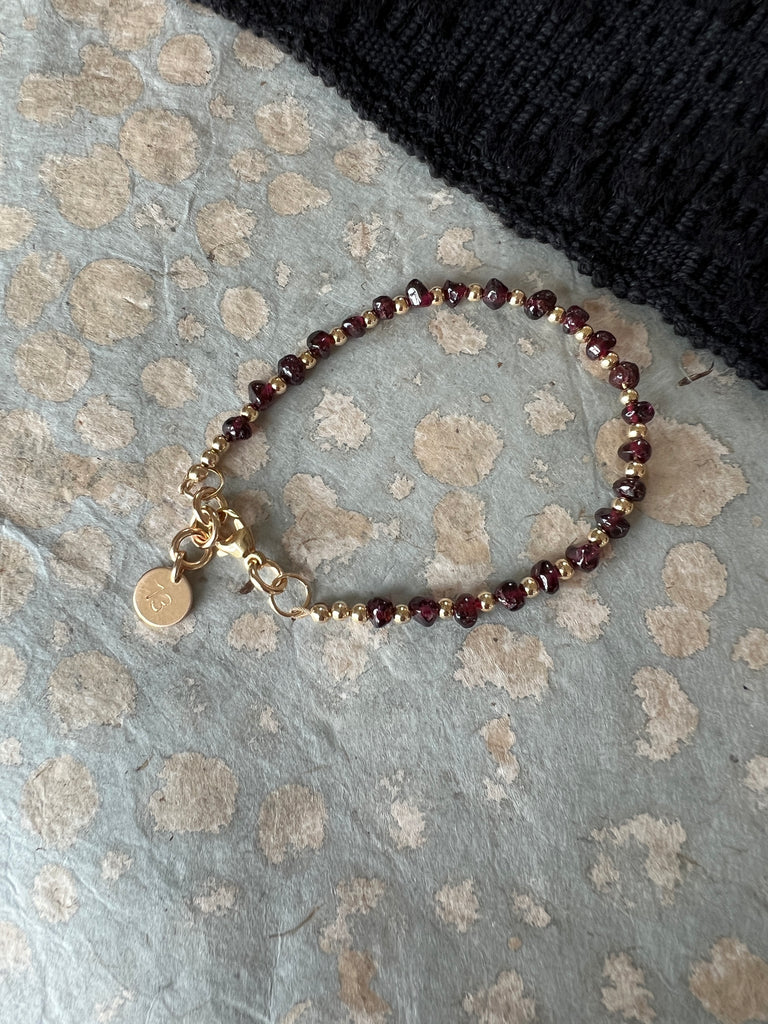 Garnet & Gold Bracelet