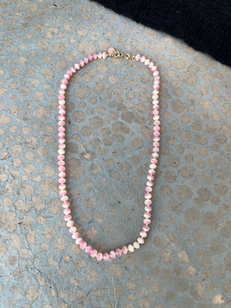 Pink Czech glass necklace