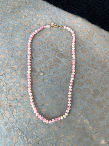 Pink Czech glass necklace