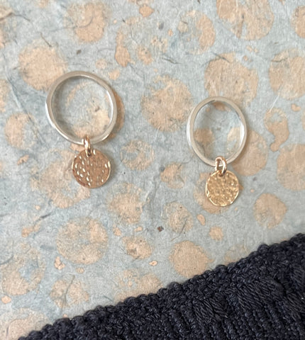 Silver and gold earrings