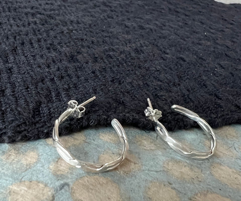 Twisted silver earrings