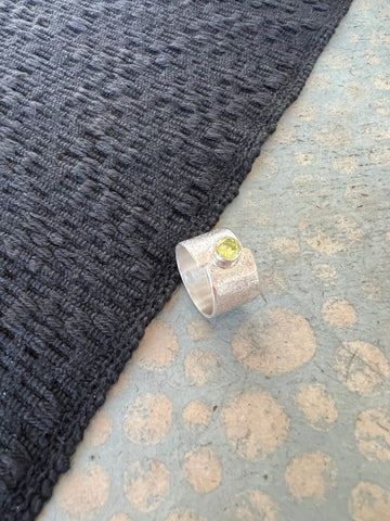 Silver and cubic zirconia ring