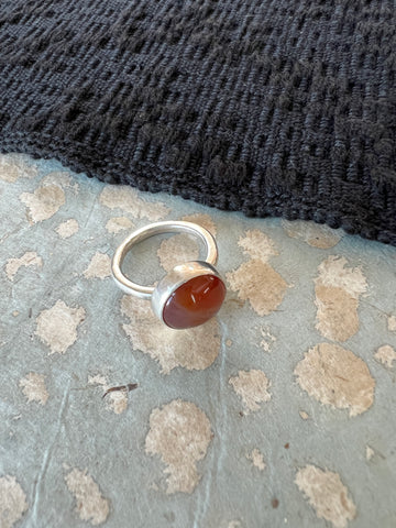 Carnelian and silver ring