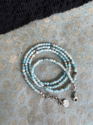 Fire agate wrap bracelet