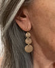 Brushed Gold Triple Drop Earrings