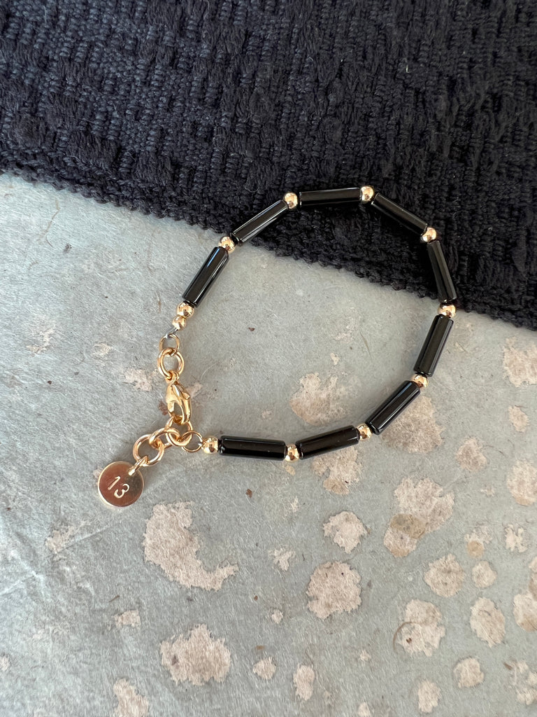 Onyx & Gold Bracelet