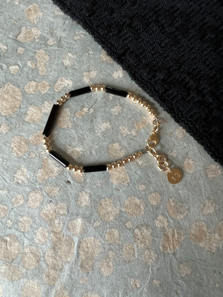 Onyx & Gold Bracelet