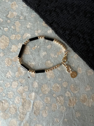 Onyx & Gold Bracelet
