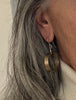 Textured gold medium hoop earrings