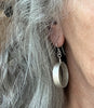 Textured silver hoop earrings