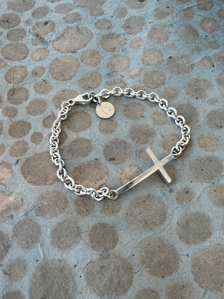 Sterling Silver Cross Bracelet