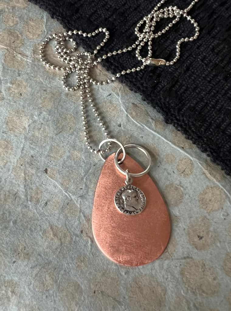 Brushed copper necklace