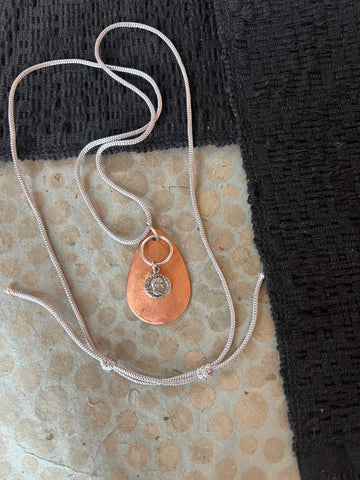 Brushed copper necklace