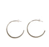 Brushed sterling silver circle hoops (large)