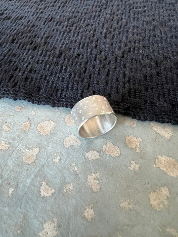 Textured sterling ring