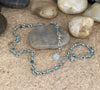 Sea blue Czech glass necklace